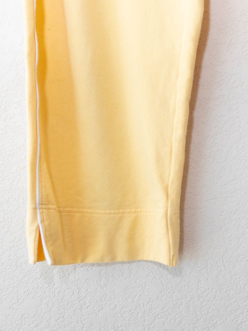 Bold Spirit Womens XL Yellow Cropped Pants Wide Leg White Stripe Casual Lounge - Picture 6 of 12
